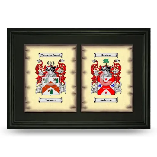 Double Coat of Arms Framed - Black