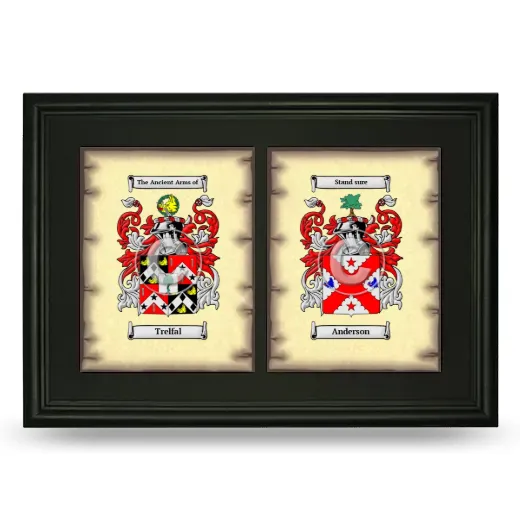 Double Coat of Arms Framed - Black