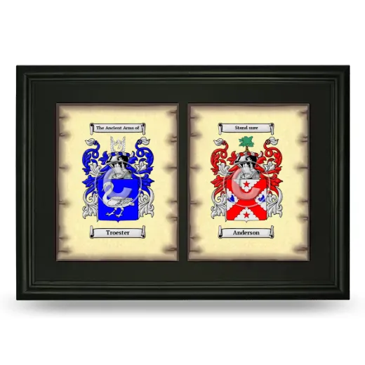 Double Coat of Arms Framed - Black