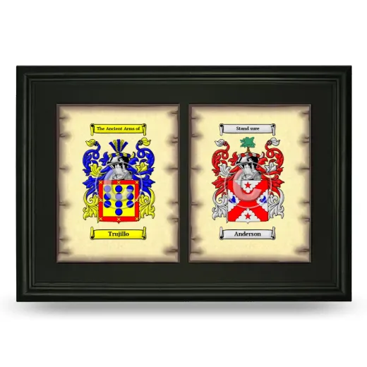 Double Coat of Arms Framed - Black