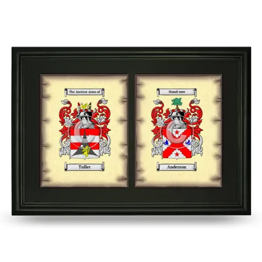 Double Coat of Arms Framed - Black