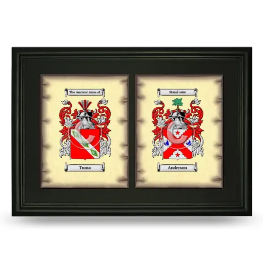 Double Coat of Arms Framed - Black