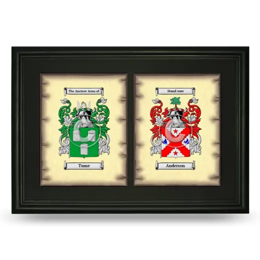 Double Coat of Arms Framed - Black