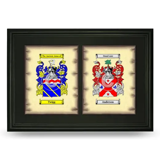 Double Coat of Arms Framed - Black