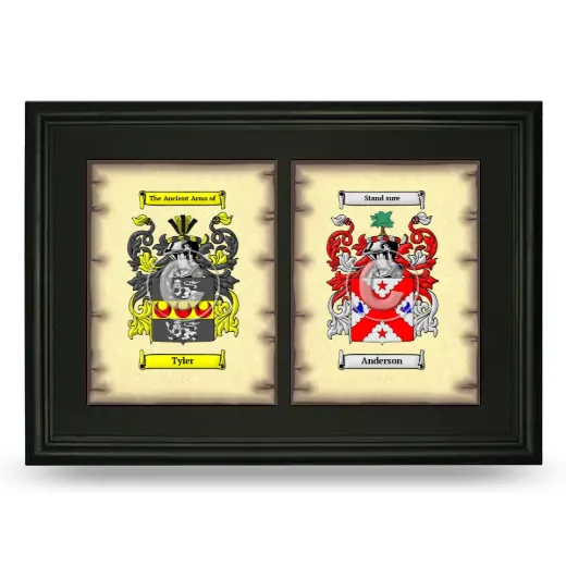 Double Coat of Arms Framed - Black