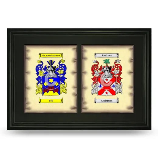Double Coat of Arms Framed - Black