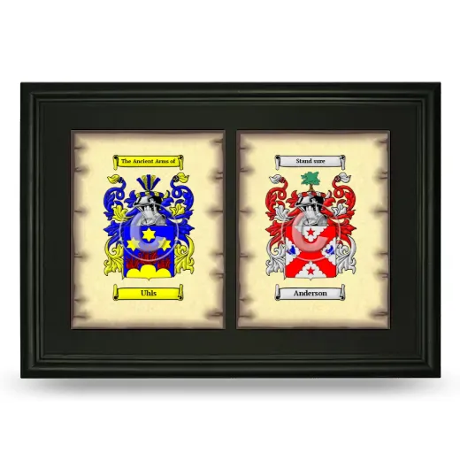 Double Coat of Arms Framed - Black