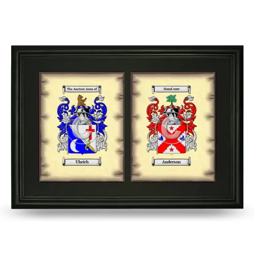 Double Coat of Arms Framed - Black