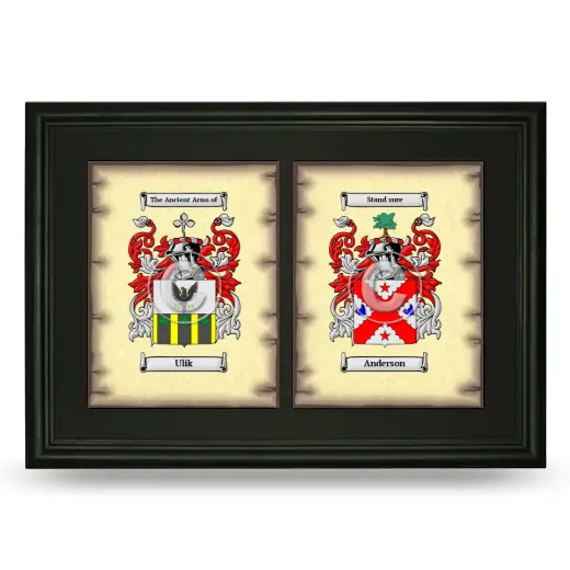 Double Coat of Arms Framed - Black