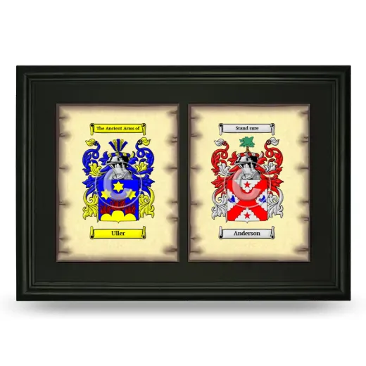 Double Coat of Arms Framed - Black