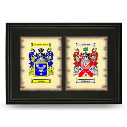 Double Coat of Arms Framed - Black