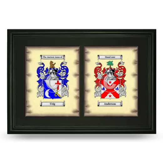 Double Coat of Arms Framed - Black