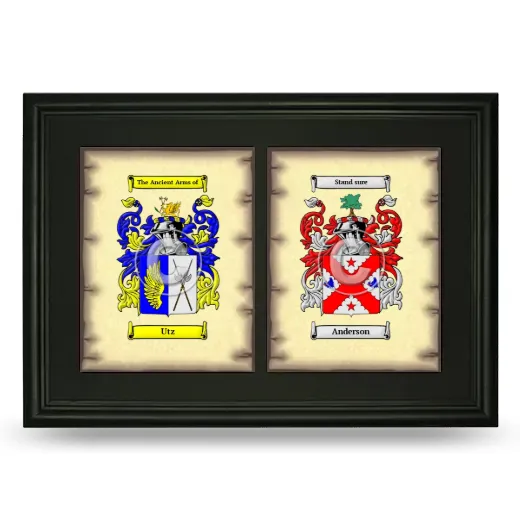 Double Coat of Arms Framed - Black