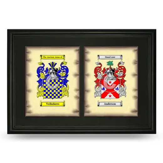 Double Coat of Arms Framed - Black