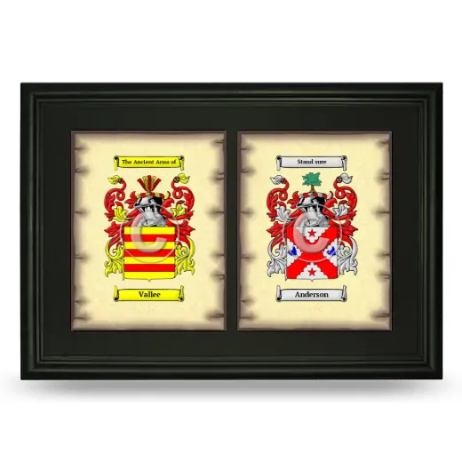 Double Coat of Arms Framed - Black