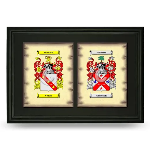 Double Coat of Arms Framed - Black