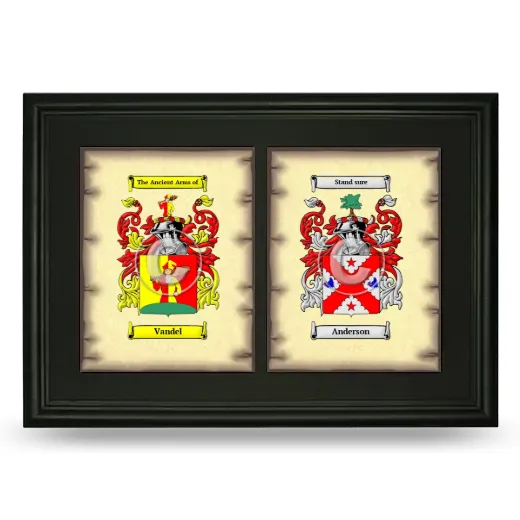 Double Coat of Arms Framed - Black
