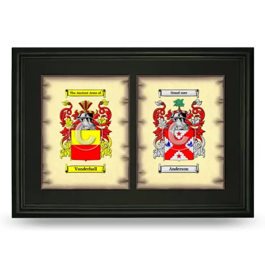 Double Coat of Arms Framed - Black