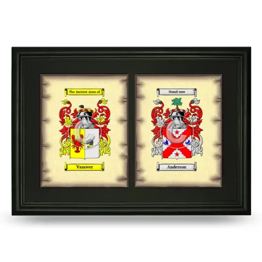 Double Coat of Arms Framed - Black