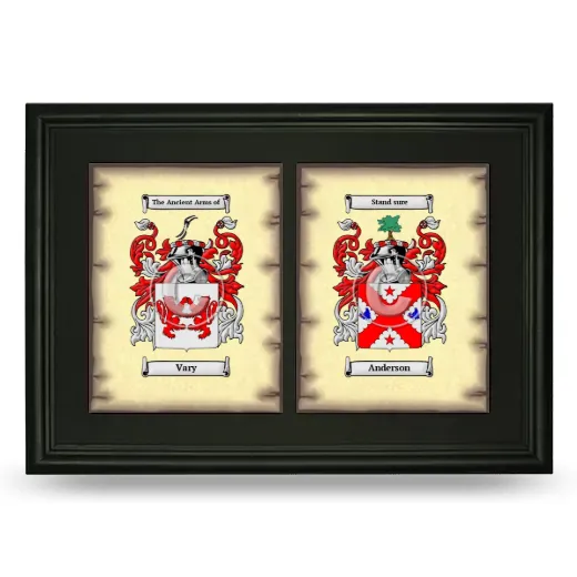 Double Coat of Arms Framed - Black