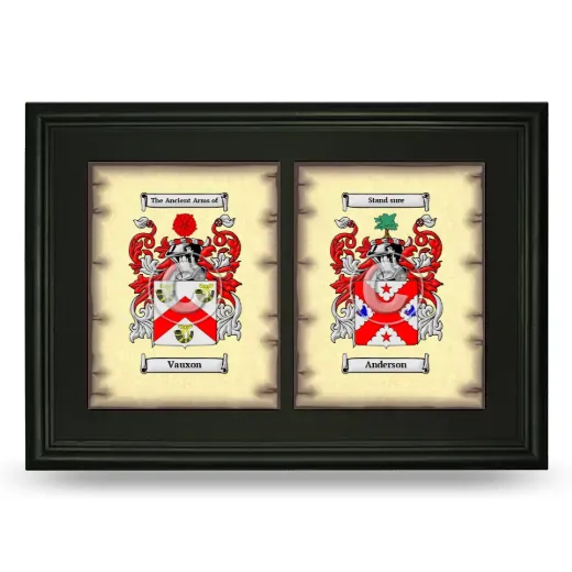 Double Coat of Arms Framed - Black