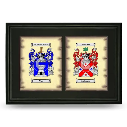 Double Coat of Arms Framed - Black