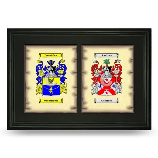 Double Coat of Arms Framed - Black