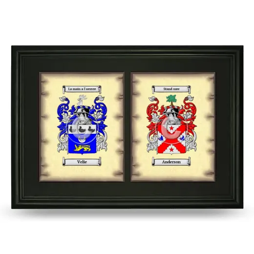 Double Coat of Arms Framed - Black