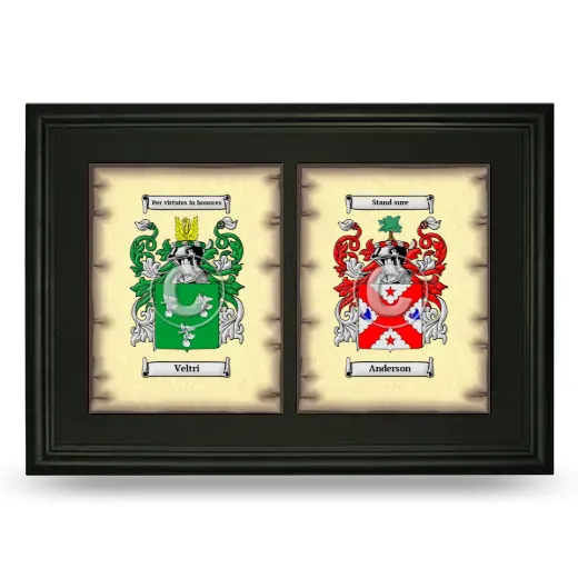 Double Coat of Arms Framed - Black