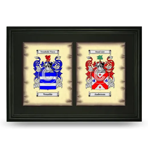 Double Coat of Arms Framed - Black