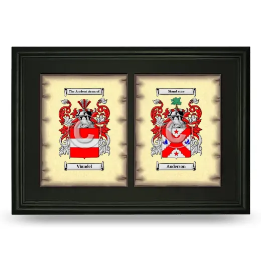 Double Coat of Arms Framed - Black