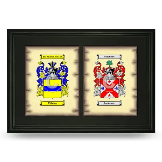Double Coat of Arms Framed - Black