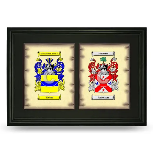 Double Coat of Arms Framed - Black