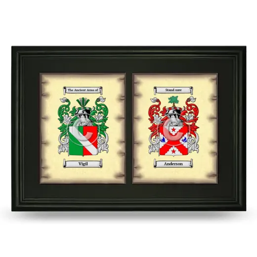 Double Coat of Arms Framed - Black