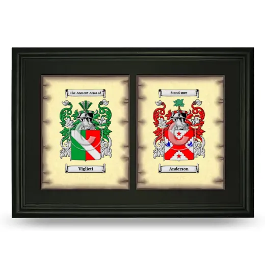 Double Coat of Arms Framed - Black