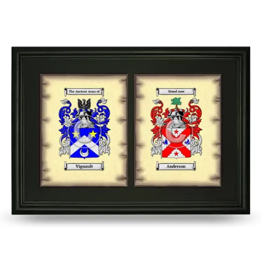 Double Coat of Arms Framed - Black