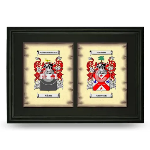 Double Coat of Arms Framed - Black