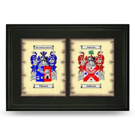 Double Coat of Arms Framed - Black