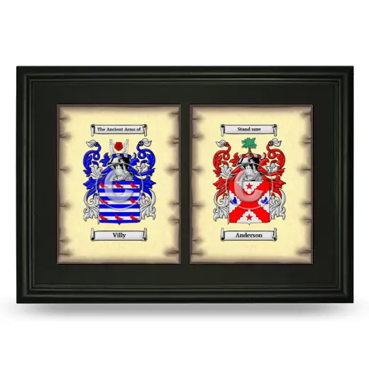 Double Coat of Arms Framed - Black