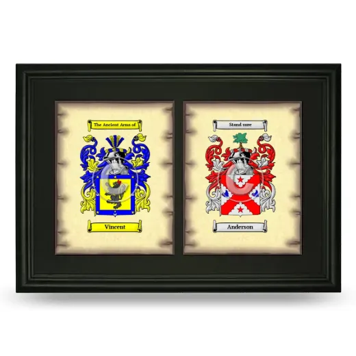 Double Coat of Arms Framed - Black