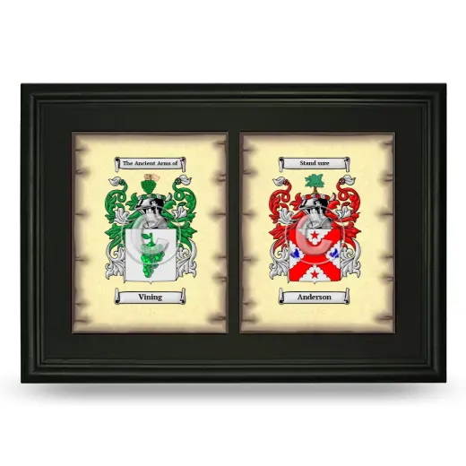 Double Coat of Arms Framed - Black