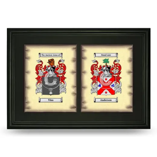 Double Coat of Arms Framed - Black