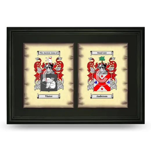 Double Coat of Arms Framed - Black