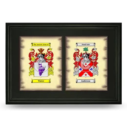 Double Coat of Arms Framed - Black