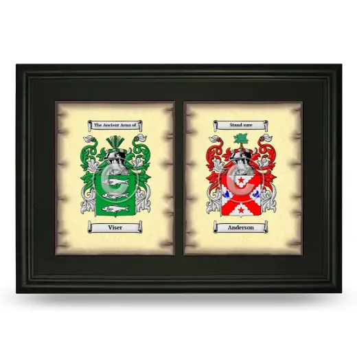 Double Coat of Arms Framed - Black
