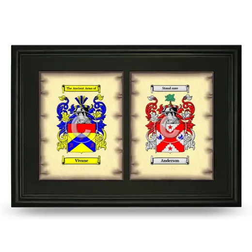 Double Coat of Arms Framed - Black