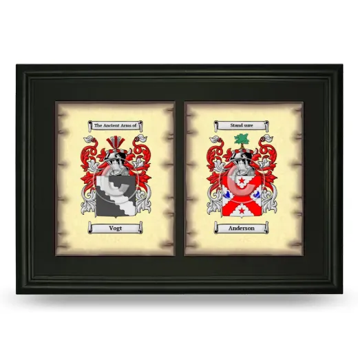 Double Coat of Arms Framed - Black