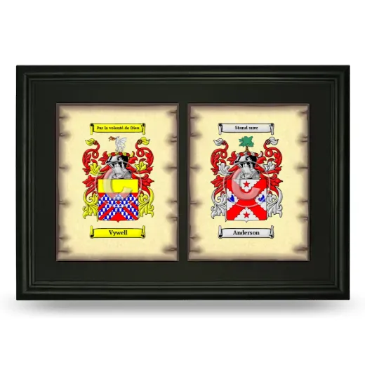 Double Coat of Arms Framed - Black