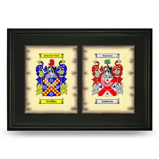 Double Coat of Arms Framed - Black
