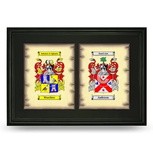 Double Coat of Arms Framed - Black